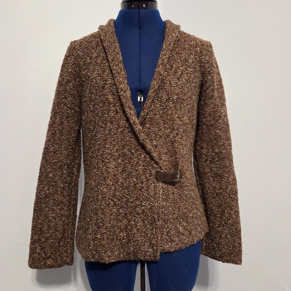 Vintage Brown Wool Blend Cardigan Size PM